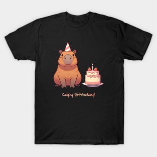 Cappy Capy Birthday Capybara T-Shirt